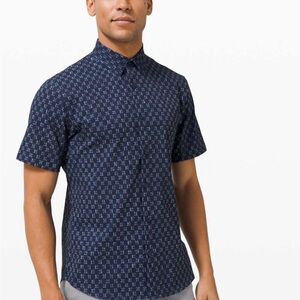 Men's Lulu Lemon Navy Patterned Shirt